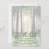 Save The Date Forêt d'hiver | Rustic String Lights Enregistrer l (Devant)