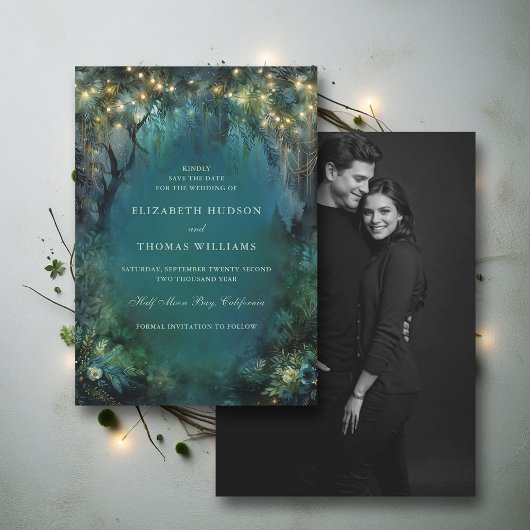 Save The Date Forêt Enchantée Fée Boisée Photo Mariage
