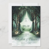 Save The Date Forêt enchantée Moody Dark Woodland Mariage photo (Devant)