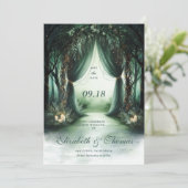 Save The Date Forêt enchantée Moody Dark Woodland Mariage photo (Debout devant)