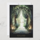Save The Date Forêt enchantée Moody Romantique Mariage Emeraude (Devant)