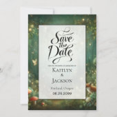 Save The Date Forêt Enchantée Vert Émeraude (Devant)