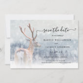 Save The Date Forêt forestière romantique d'hiver Sauvez la date (Devant)