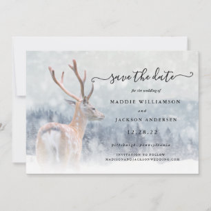 Save The Date Forêt forestière romantique d'hiver Sauvez la date