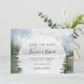 Save The Date Forêt hivernale rustique Enregistrer l'invitation  (Debout devant)