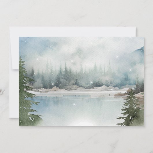 Save The Date Forêt hivernale rustique Enregistrer l'invitation  (Dos)