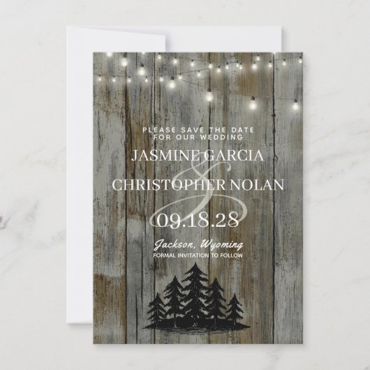 Save The Date Forêt Noire rustique (Devant)