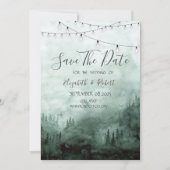 Save The Date Forêt, Pins Arbres, Chaîne Vert Lumière Enregistre (Devant)