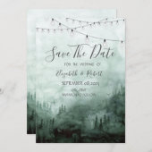 Save The Date Forêt, Pins Arbres, Chaîne Vert Lumière Enregistre (Devant / Derrière)