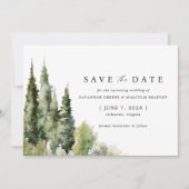 Save The Date Forêt rustique | Moderne Mariage extérieur verdoya (Devant)