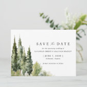 Save The Date Forêt rustique | Moderne Mariage extérieur verdoya (Debout devant)