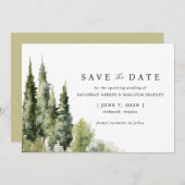 Save The Date Forêt rustique | Moderne Mariage extérieur verdoya (Devant / Derrière)