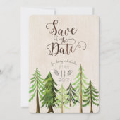 Save The Date Forêt rustique Sauvez les dates (Devant)