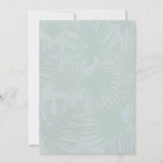 Save The Date Forêt tropicale verte Parrots Plumeria Mariage (Dos)