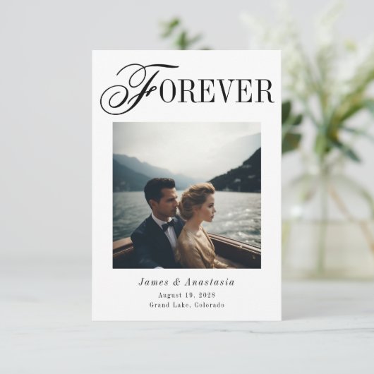 Save The Date Forever unique Elegant 2 Mariage photo (Debout devant)