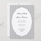 Save The Date Formal Elegant Classic Stripes Mariage (Devant)
