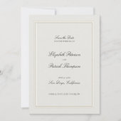 Save The Date Formal Modern Classic Elevated Frame Ecru Wedding (Devant)