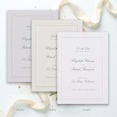 Save The Date Formal Modern Classic Elevated Green Ecru Wedding