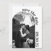 Save The Date Formal Simple Noir et Blanc Enregistrer la date (Devant)