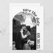 Save The Date Formal Simple Noir et Blanc Enregistrer la date (Devant / Derrière)
