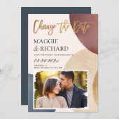 Save The Date Forme Abstraite Artistique Photo Changement de Dat (Devant / Derrière)