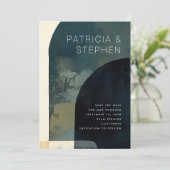 Save The Date Forme Abstraite de l'arc photo de peinture Mariage (Debout devant)