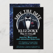 Save the date | Formeel | Tuxedo uitnodiging (Voorkant / Achterkant)