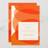 Save The Date Formes Abstraites modernes en Mariage orange chic (Devant / Derrière)