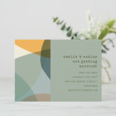 Save The Date Formes Abstraites modernes Sage Turquoise Mariage  (Debout devant)