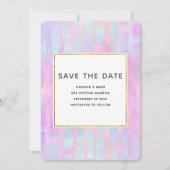 Save The Date Formes rectangulaires violettes et bleues sur Mari (Devant)