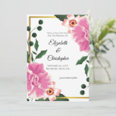 Save The Date Formulation formelle Fleurs roses et vertes Enregi (Debout devant)