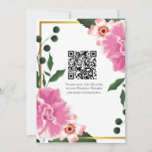 Save The Date Formulation formelle Fleurs roses et vertes Enregi (Dos)