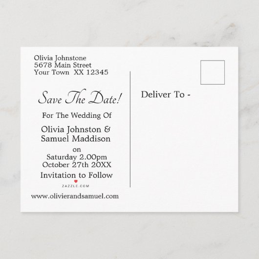 Save The Date - Foto met Gouden Gele Bloemen Aankondigingskaart (Achterkant)