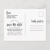 Save the Date Foto Rustieke Burlap Wedding Aankondigingskaart (Achterkant)