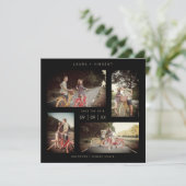 Save The Date Four Photos Minimalist Modern Collage Wedding (Debout devant)