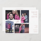 Save The Date Four Photos Modern Minimalist Collage Wedding (Devant / Derrière)