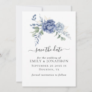 Save The Date Fournitures de mariage élégantes Dusty Blue verdur
