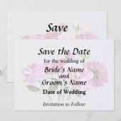 Save The Date Fournitures de mariage Roses Miniatures Roses (Devant / Derrière)