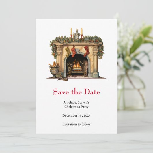 Save The Date Foyer victorien cosy Noël (Debout devant)