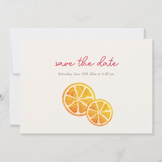 Save The Date Fraîcheur Citrus Foliage Mariage (Dos)