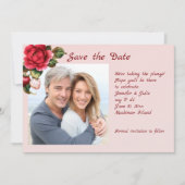 Save The Date Fraises et roses rouges Photo Enregistrer la date (Devant)