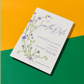 Save The Date Frame à fleurs violettes Mariage élégant Enregistr