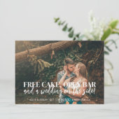 Save The Date Free Cake Open Bar Funny Mariage (Debout devant)