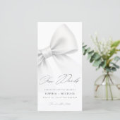 Save The Date Free Drinks Elegant Bow Modern Wedding Bookmark (Debout devant)