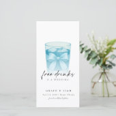 Save The Date Free Drinks Modern Bow Glass Trendy Bookmark (Debout devant)