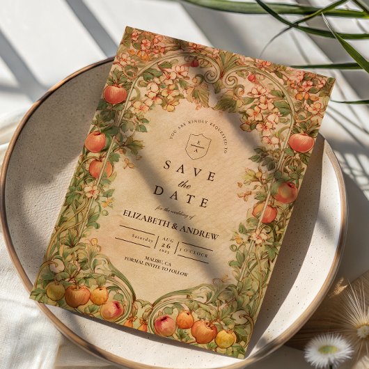 Save The Date Fresh Orchard Botanical Wedding