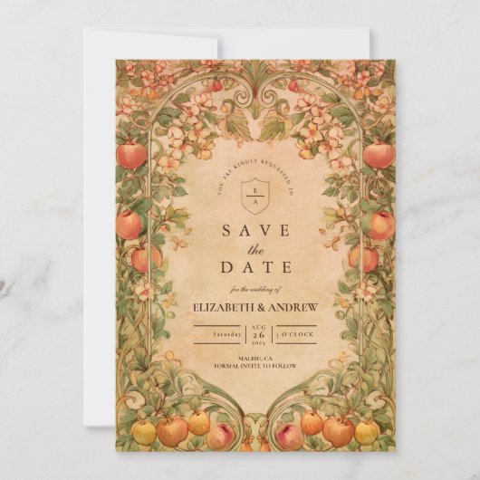 Save The Date Fresh Orchard Botanical Wedding (Devant)