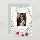 Save the date | Frisse lente bloemen en bladeren Kaart (Voorkant / Achterkant)