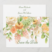 Save The Date Fruits et fleurs de jardin à l'aquarelle (Devant / Derrière)