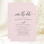Save The Date Fuchsia Élégant Calligraphie Enregistrer La Date
